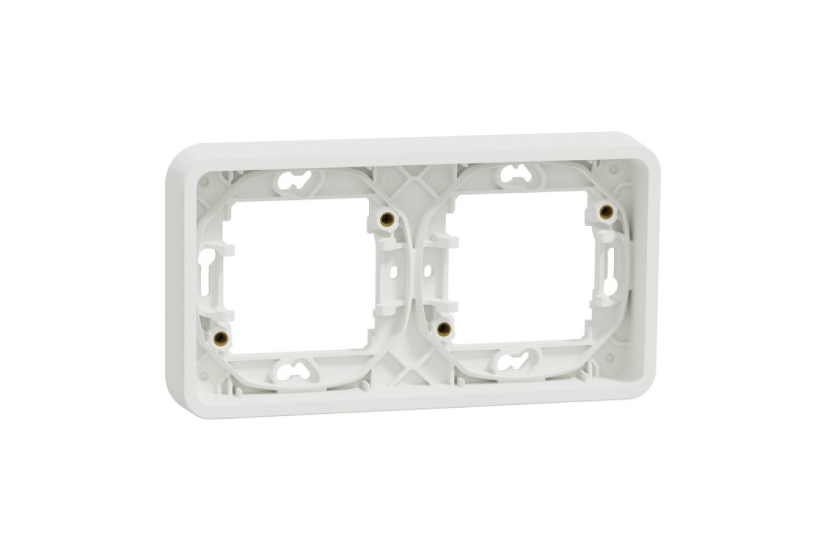 Рамка двомісна IP55 Mureva Styl, горизонтальна, біла (MUR39101)