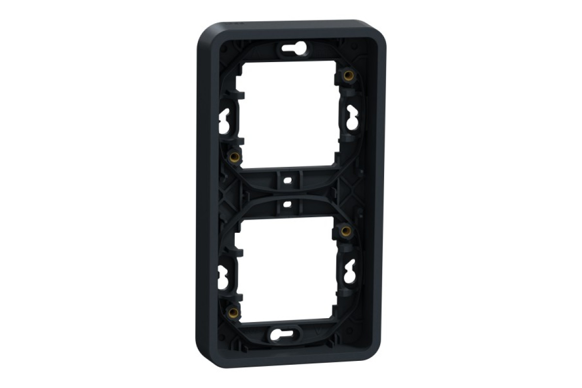 Рамка двомісна вертикальна IP55 Mureva Styl, чорна (MUR34151)