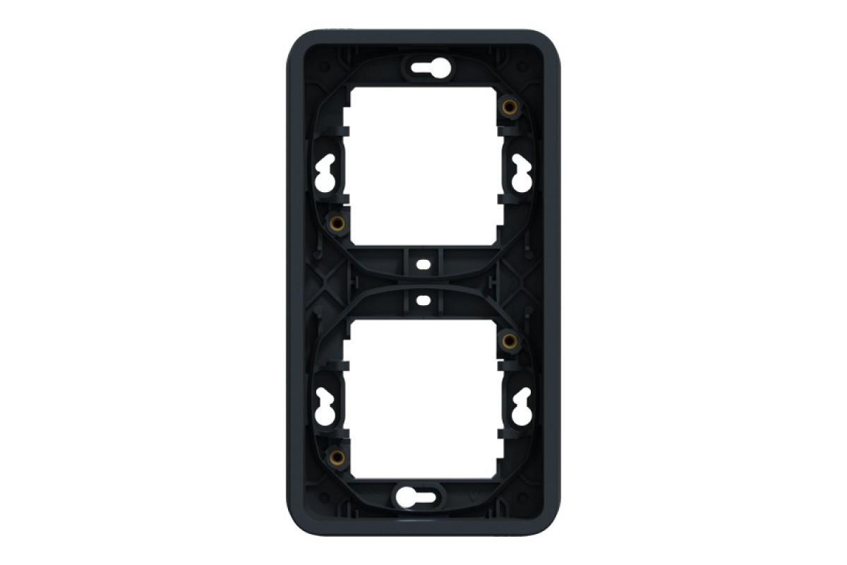 Рамка двомісна вертикальна IP55 Mureva Styl, чорна (MUR34151)