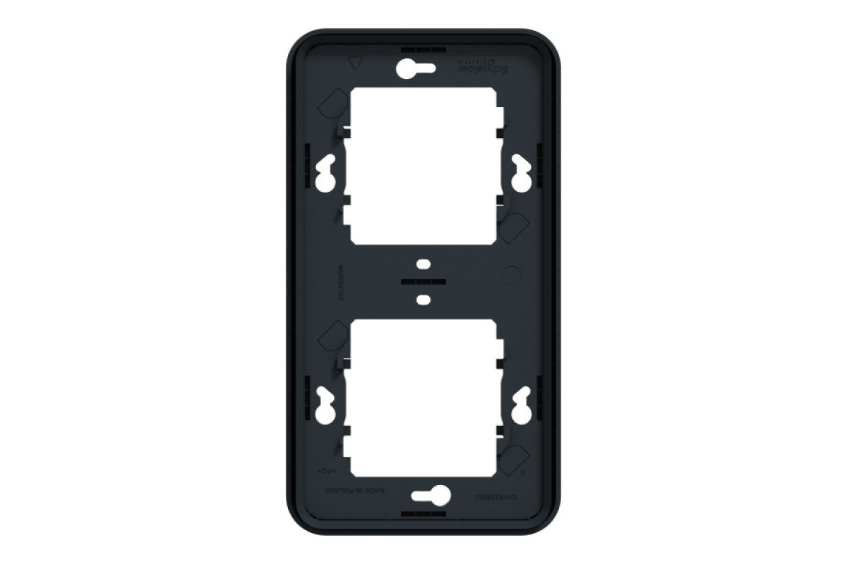 Рамка двомісна вертикальна IP55 Mureva Styl, чорна (MUR34151)