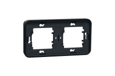 Рамка двомісна горизонтальна з затискачами IP55 Mureva Styl, чорна (MUR34101)