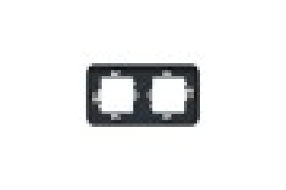 Рамка двомісна горизонтальна з затискачами IP55 Mureva Styl, чорна (MUR34101)