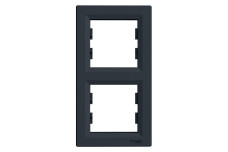 Рамка двомісна, Вертикальна, Asfora Антрацит (EPH5810271)