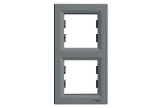 Рамка двомісна, Вертикальна, Asfora Сталь (EPH5810262)