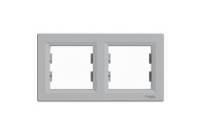 Рамка двомісна, Горизонтальна, Asfora Алюміній (EPH5800261)