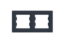 Рамка двомісна, Горизонтальна, Asfora Антрацит (EPH5800271)