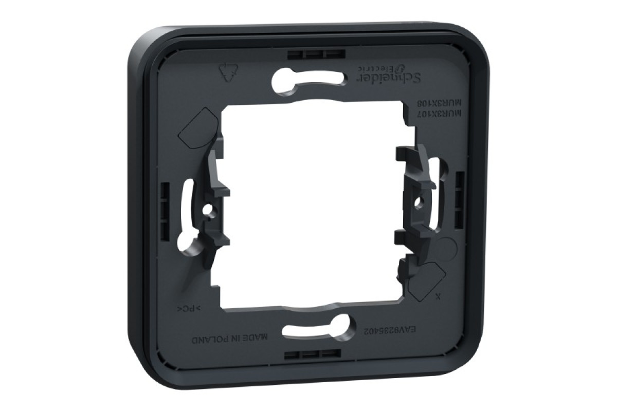 Рамка одномісна горизонтальна IP55 Mureva Styl, чорна (MUR34107)