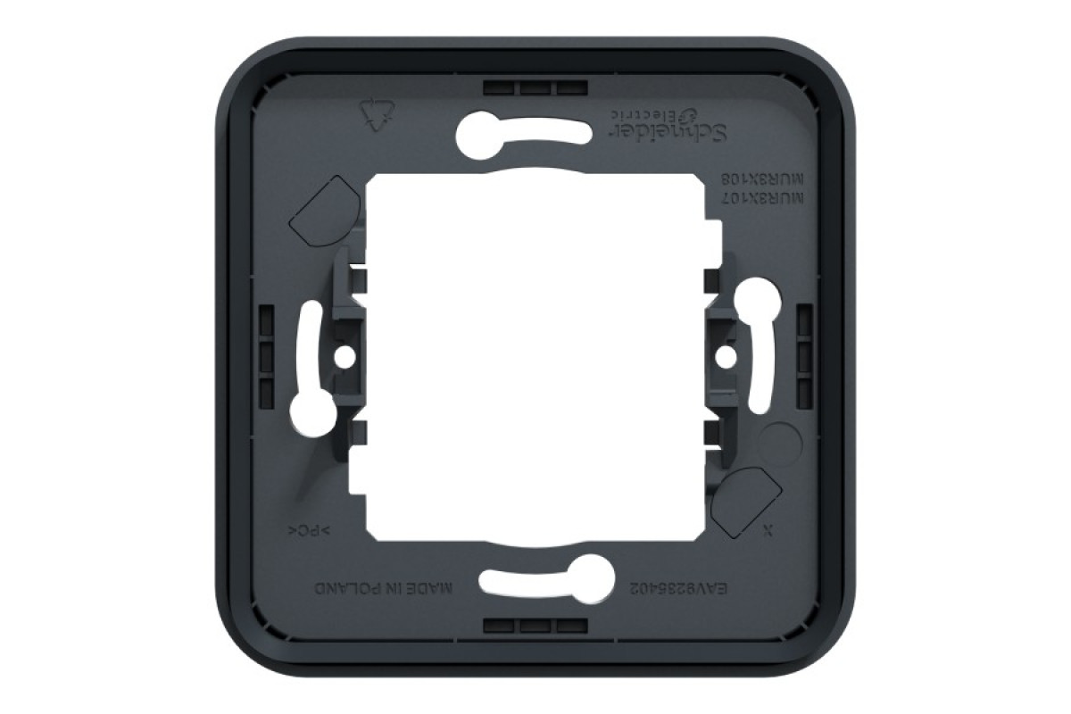 Рамка одномісна горизонтальна IP55 Mureva Styl, чорна (MUR34107)