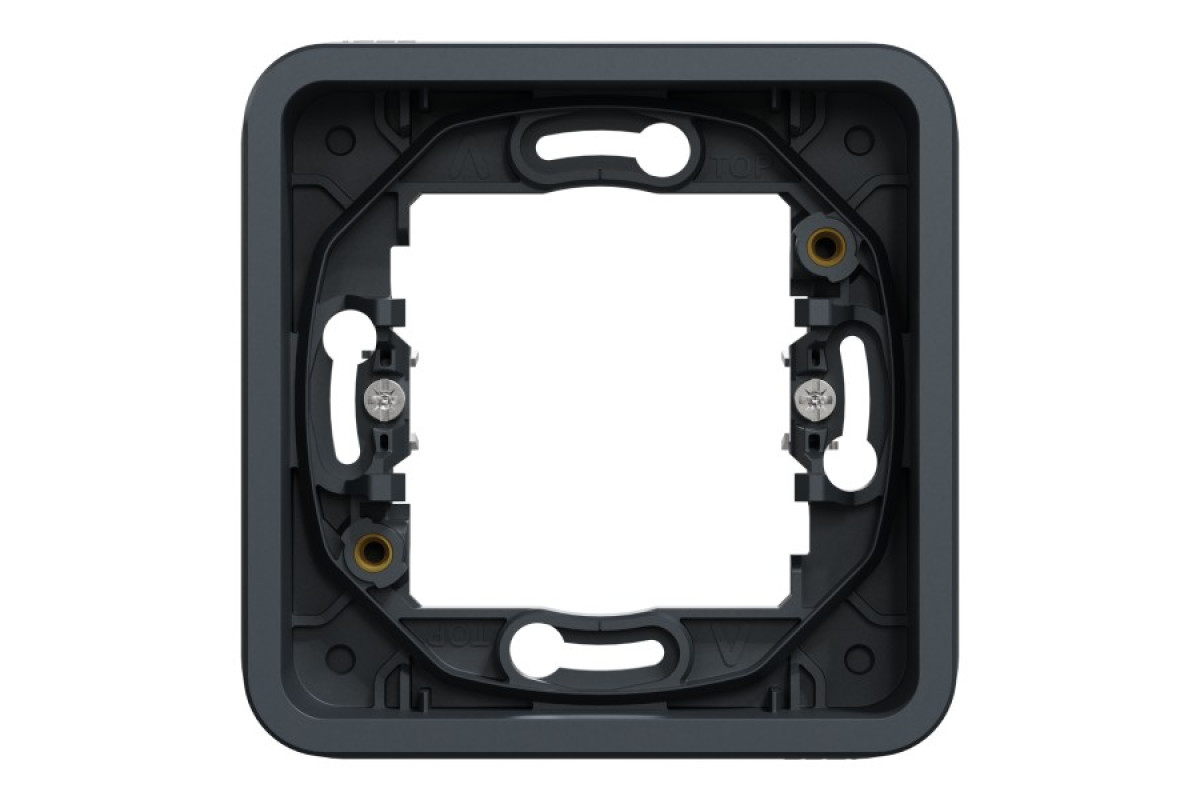 Рамка одномісна горизонтальна з затискачами IP55 Mureva Styl, чорна (MUR34108)