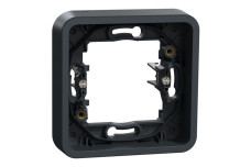 Рамка одномісна горизонтальна з затискачами IP55 Mureva Styl, чорна (MUR34108)