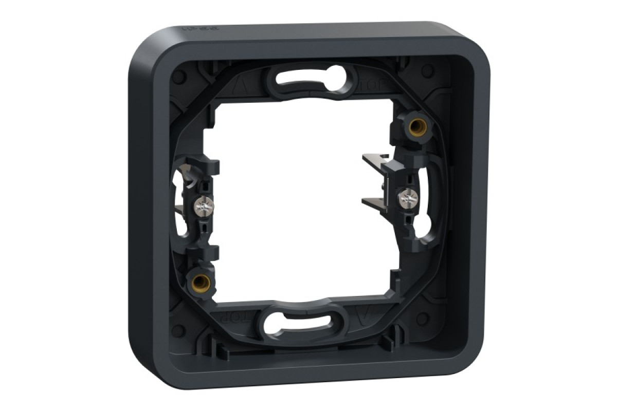Рамка одномісна горизонтальна з затискачами IP55 Mureva Styl, чорна (MUR34108)