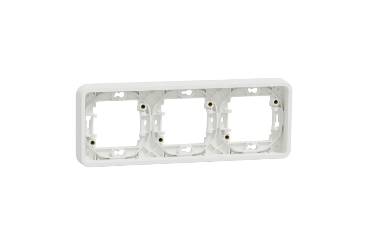 Рамка тримісна IP55 Mureva Styl, горизонтальна, біла (MUR39109)