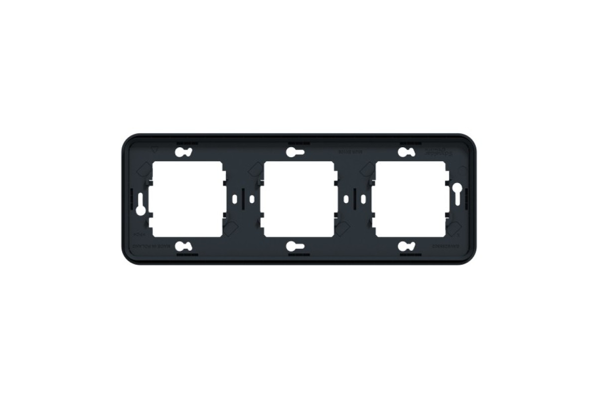 Рамка тримісна горизонтальна IP55 Mureva Styl, чорна (MUR34109)