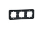 Рамка тримісна горизонтальна IP55 Mureva Styl, чорна (MUR34109)