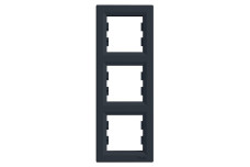 Рамка тримісна, Вертикальна, Asfora Антрацит (EPH5810371)