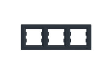 Рамка тримісна, Горизонтальна, Asfora Антрацит (EPH5800371)