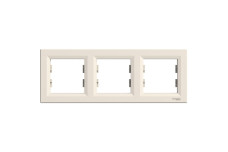 Рамка тримісна, Горизонтальна, Кремова Asfora (EPH5800323)