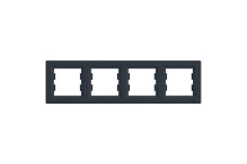 Рамка чотиримісна Горизонтальна, Asfora Антрацит (EPH5800471)