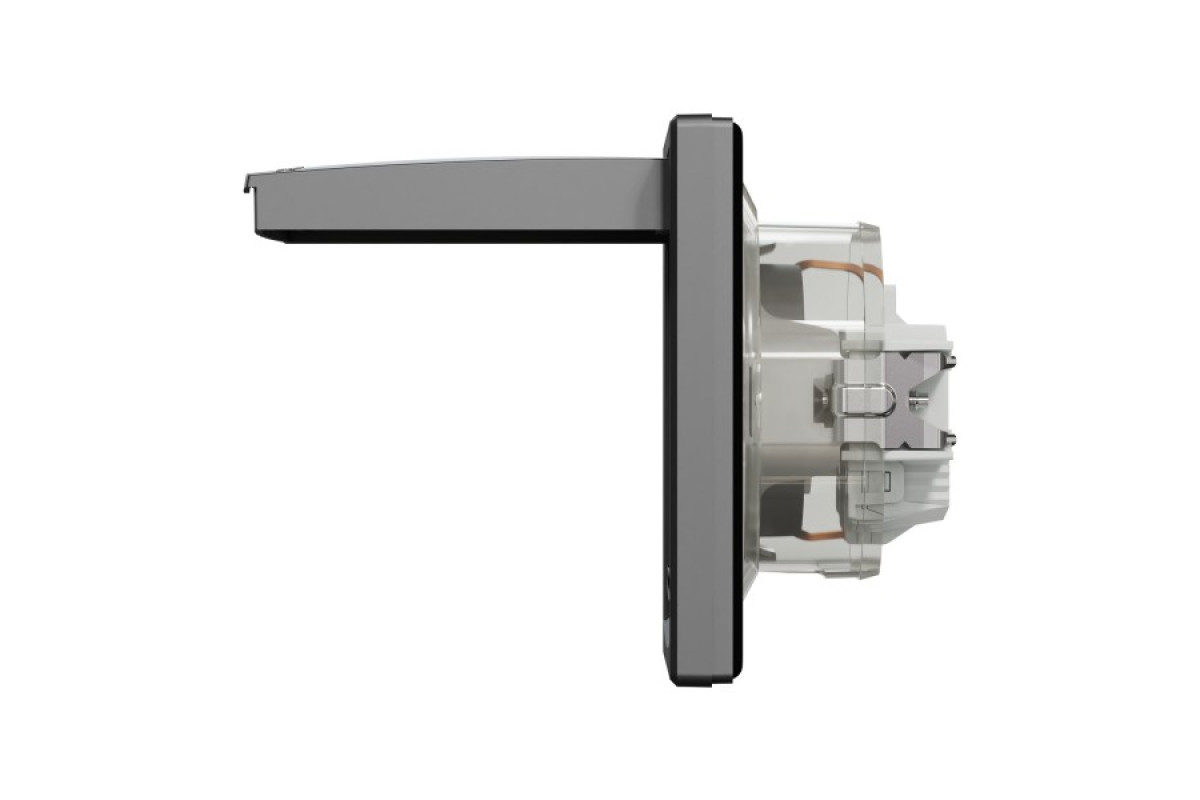 Розетка IP44 з кришкою, з заземленням, з захисними шторками, Антрацит Asfora (EPH3100371)