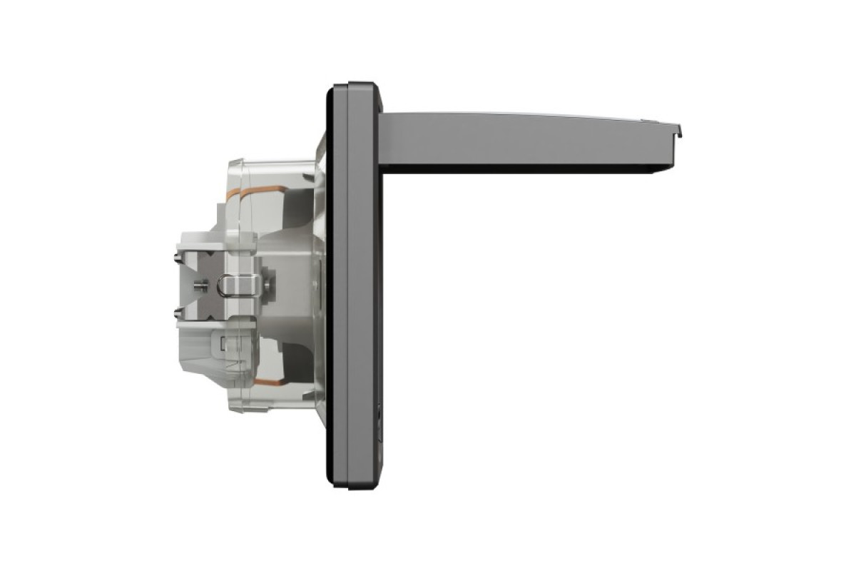 Розетка IP44 з кришкою, з заземленням, з захисними шторками, Антрацит Asfora (EPH3100371)