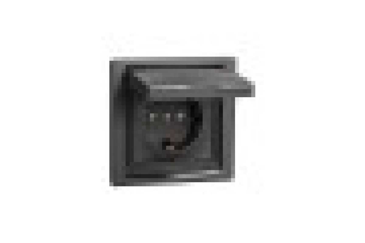 Розетка IP44 з кришкою, з заземленням, з захисними шторками, Антрацит Asfora (EPH3100371)