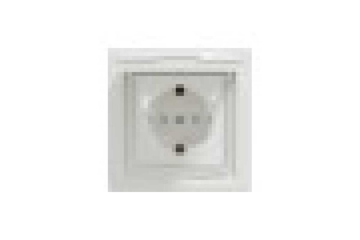 Розетка IP44 з кришкою, з заземленням, з захисними шторками, Біла Asfora (EPH3100321)