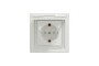 Розетка IP44 з кришкою, з заземленням, з захисними шторками, Біла Asfora (EPH3100321)