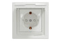 Розетка IP44 з кришкою, з заземленням, з захисними шторками, Біла Asfora (EPH3100321)