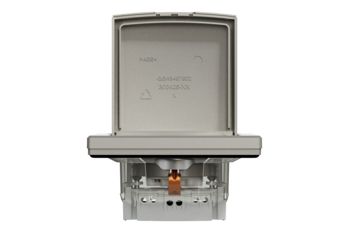 Розетка IP44 з кришкою, з заземленням, з захисними шторками, Бронза Asfora (EPH3100369)