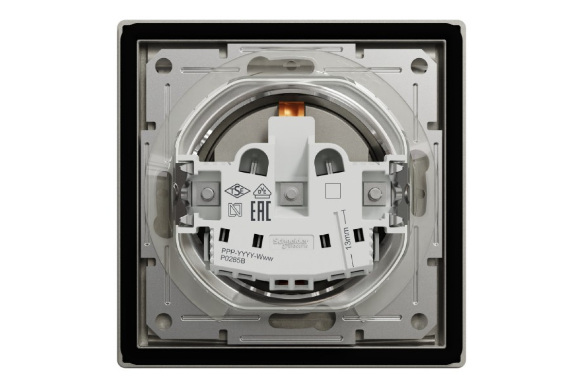 Розетка IP44 з кришкою, з заземленням, з захисними шторками, Бронза Asfora (EPH3100369)