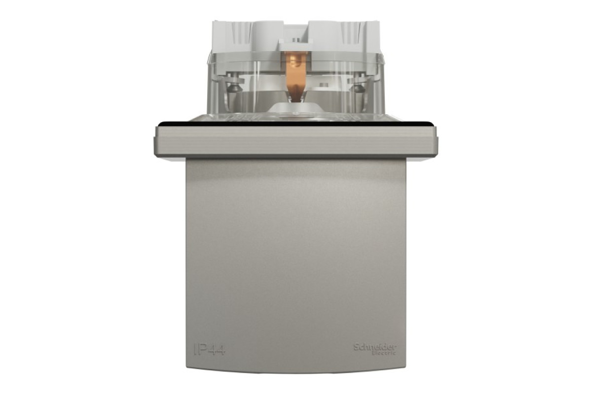 Розетка IP44 з кришкою, з заземленням, з захисними шторками, Бронза Asfora (EPH3100369)