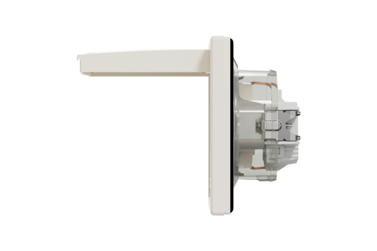 Розетка IP44 з кришкою, з заземленням, з захисними шторками, Крем Asfora (EPH3100323)