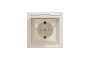 Розетка IP44 з кришкою, з заземленням, з захисними шторками, Крем Asfora (EPH3100323)