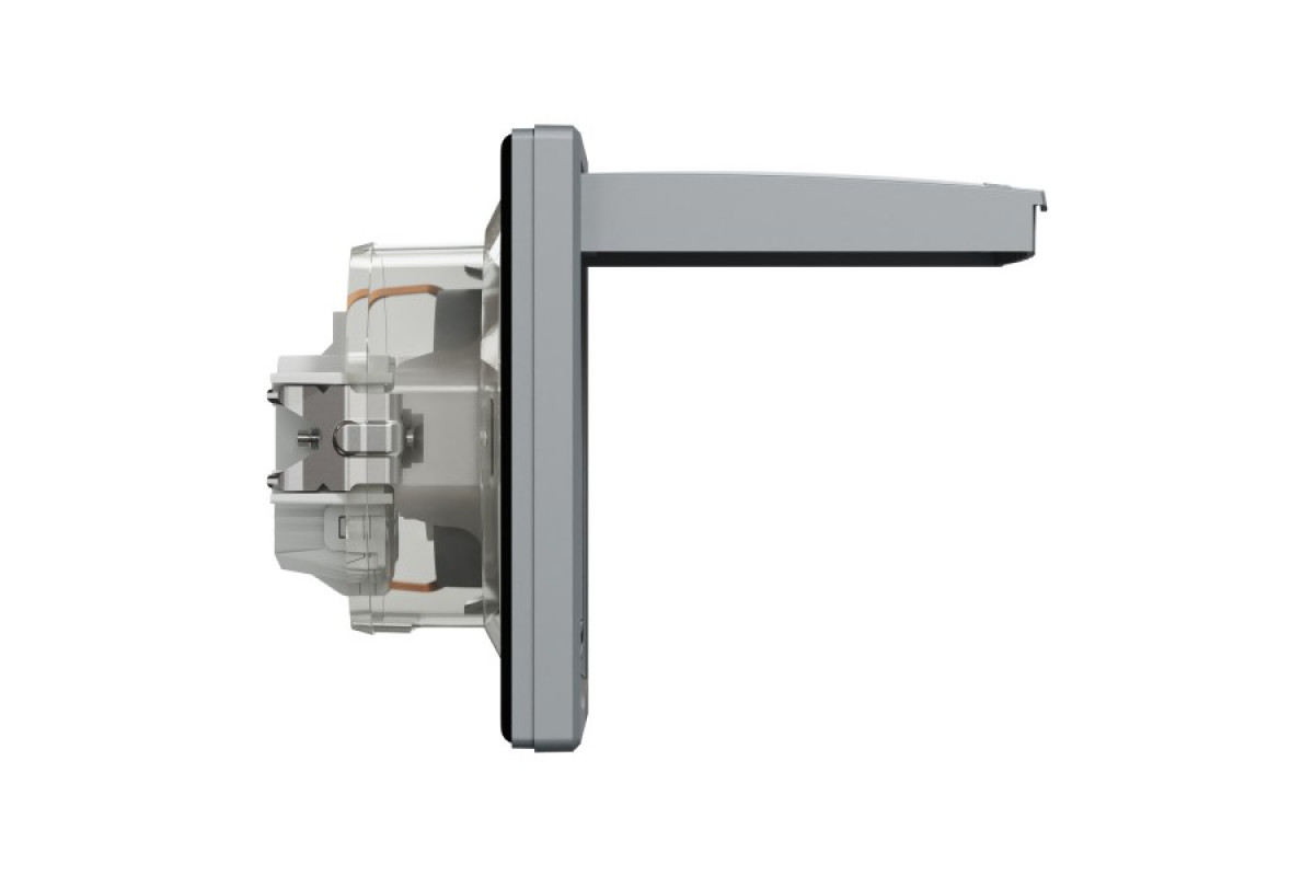 Розетка IP44 з кришкою, з заземленням, з захисними шторками, Сталь Asfora (EPH3100362)