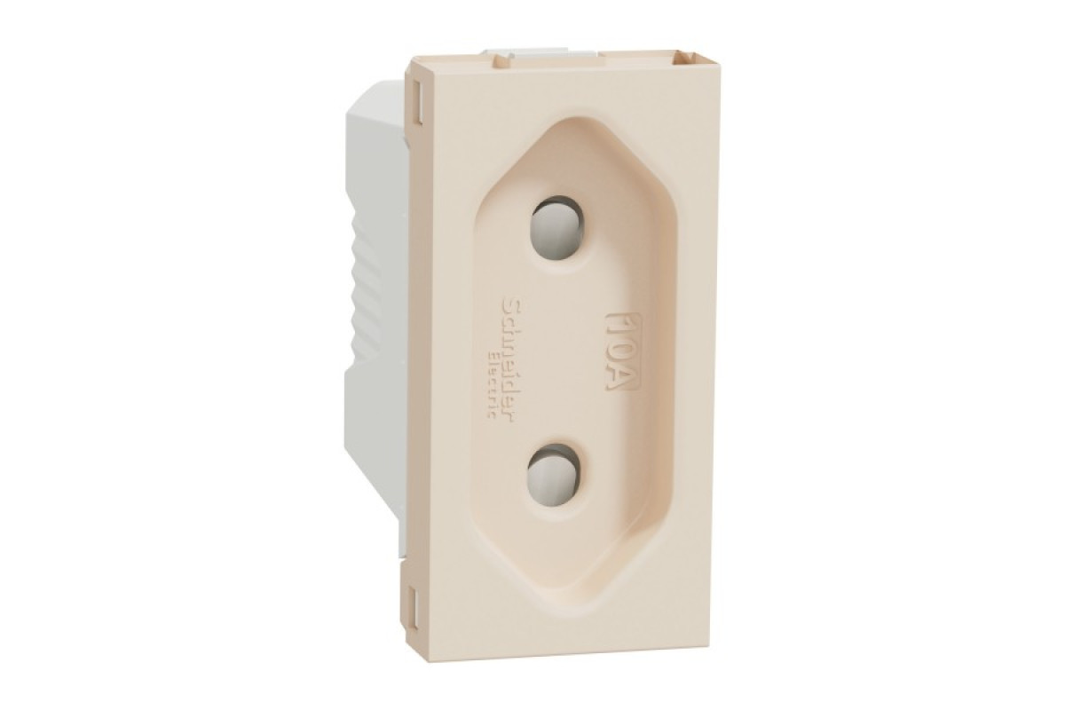 Розетка New Unica, механізм, 2P, 10A, European, за шторками, IP3x, бежевий (NU303144)