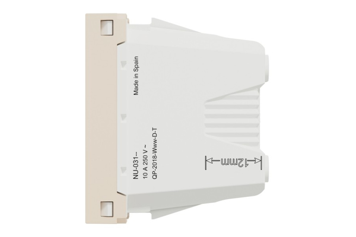 Розетка New Unica, механізм, 2P, 10A, European, за шторками, IP3x, бежевий (NU303144)