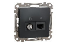 Розетка RJ45 категорія 6 UTP -TV Чорний Sedna Design (SDD114469T)