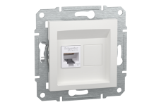 Розетка RJ45, тип UTP, категорія 6, білий, Asfora, без рамки (EPH4770121)