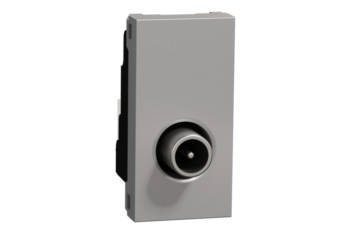 Розетка TV одинарна, 1 модуль алюміній (NU346130)