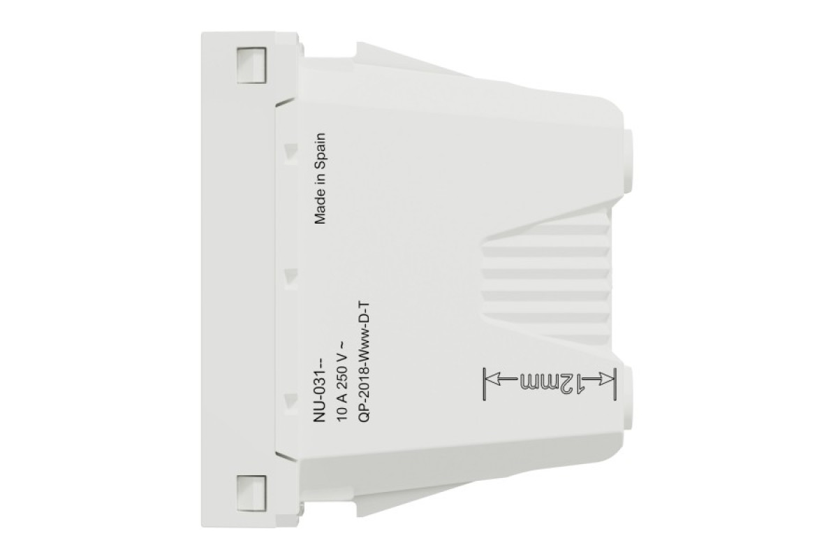 Розетка Unica New без заземлення зі шторками біла, гвинтові клеми, 10 А, 1 модуль (NU303118)