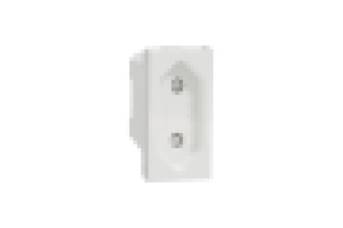 Розетка Unica New без заземлення зі шторками біла, гвинтові клеми, 10 А, 1 модуль (NU303118)