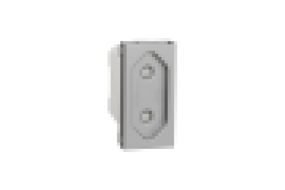 Розетка Unica New без заземлення зі шторками, клеми гвинтові, 1 модуль, алюміній (NU303130)