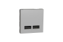 Розетка USB подвійна 2.1А 2 модулі алюміній (NU341830)