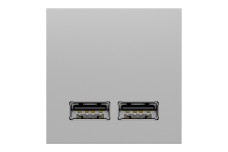 Розетка USB подвійна 2.1А 2 модулі алюміній (NU341830)