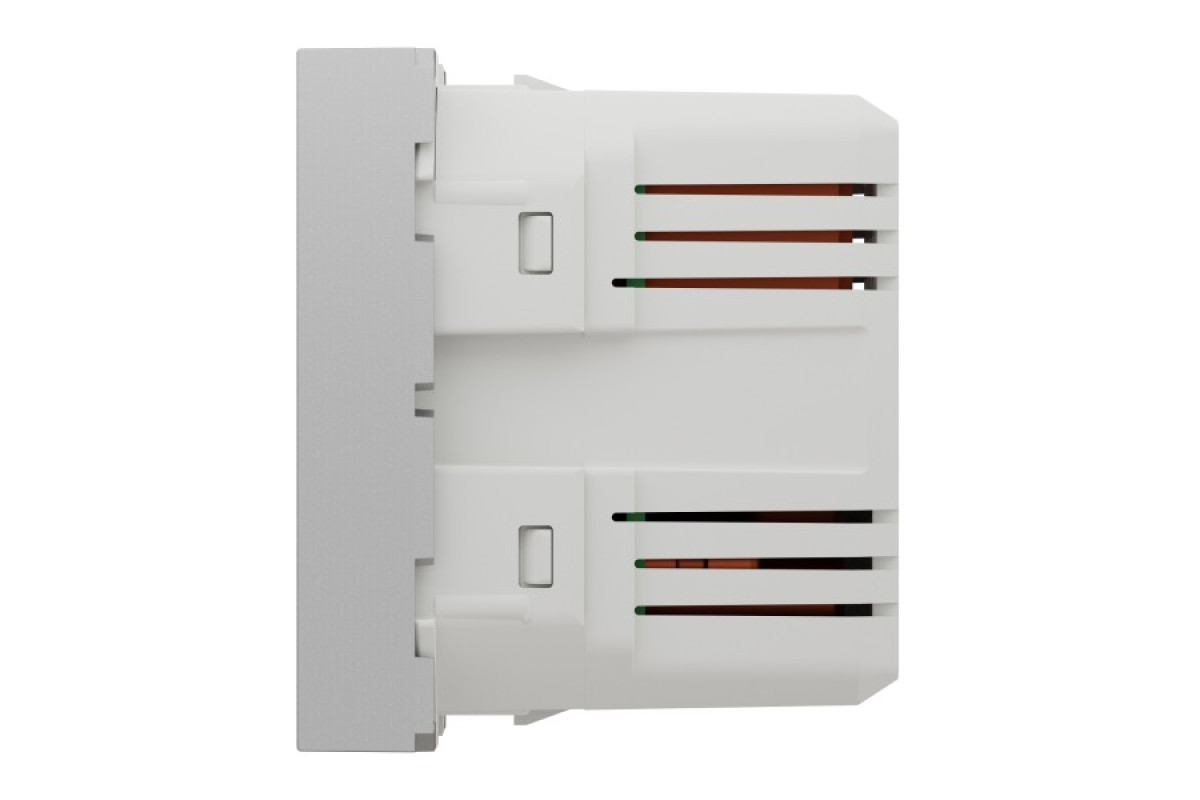 Розетка USB подвійна 2.1А 2 модулі алюміній (NU341830)