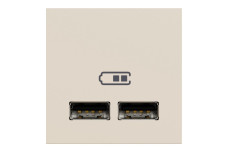 Розетка USB подвійна, 2.1А, 2 модулі, бежева Unica New Studio (NU341844)