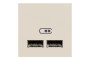Розетка USB подвійна, 2.1А, 2 модулі, бежева Unica New Studio (NU341844)