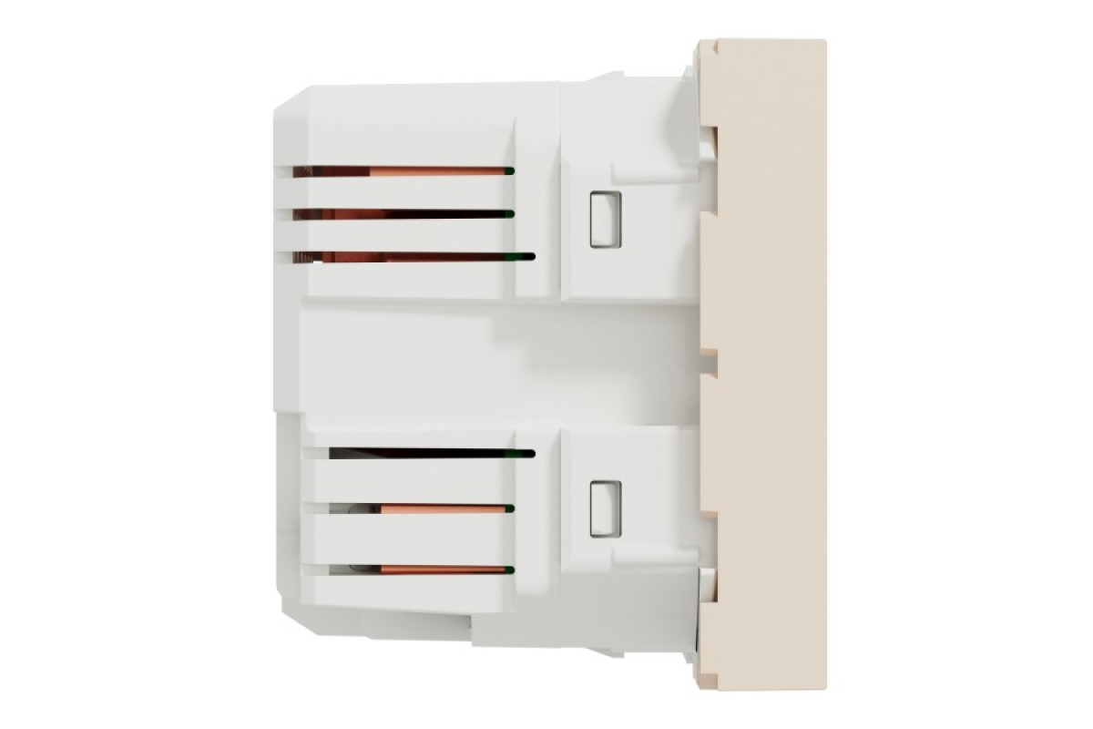Розетка USB подвійна, 2.1А, 2 модулі, бежева Unica New Studio (NU341844)