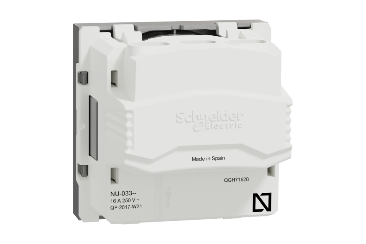 Розетка без з/к зі шторками 16А гвинтові зажими, 2 м ал (NU303330)