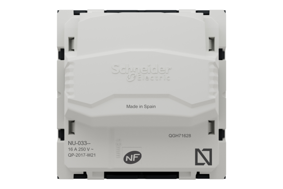 Розетка без з/к зі шторками 16А гвинтові зажими, 2 м ант (NU303354)